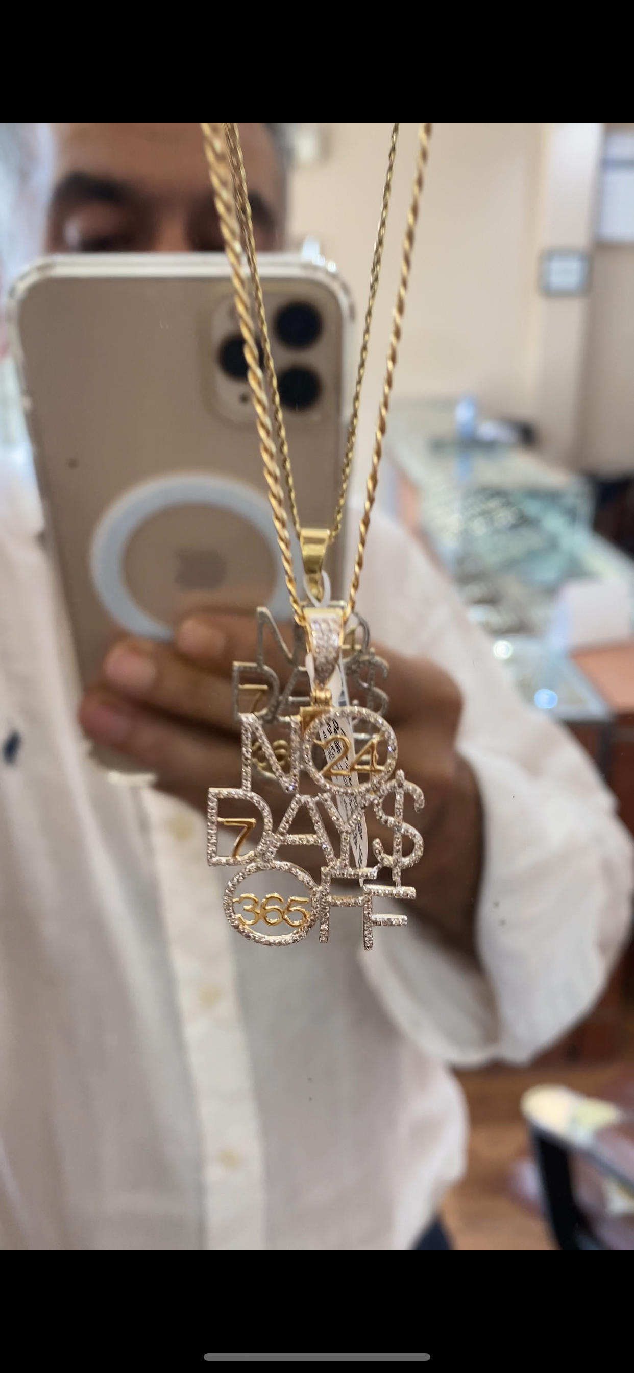 No Days Off chain and pendent combo