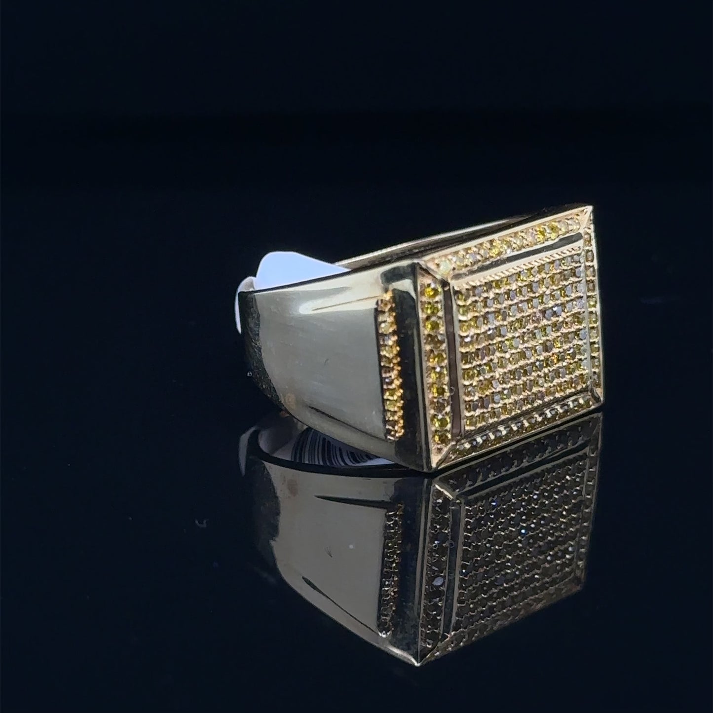 Yellow Square Diamond Ring
