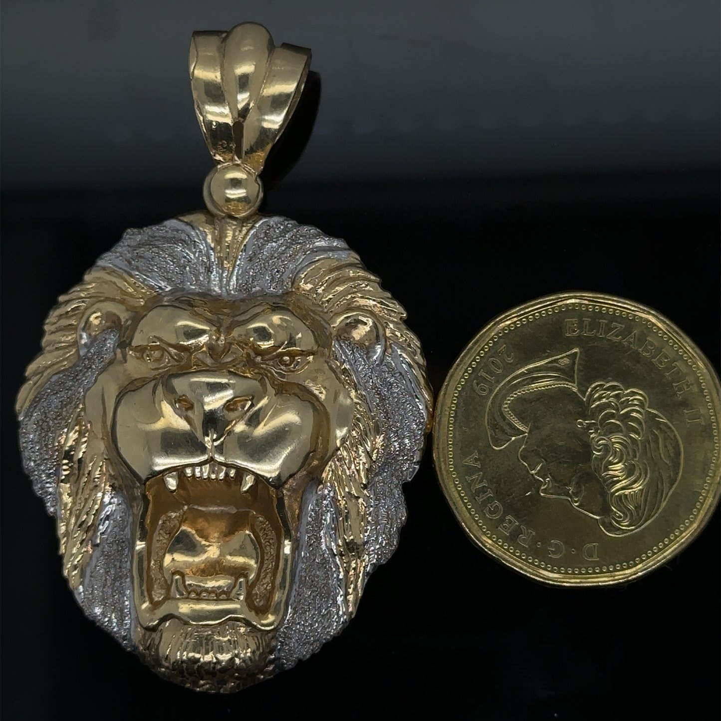Gold 2-toned Lion Pendent