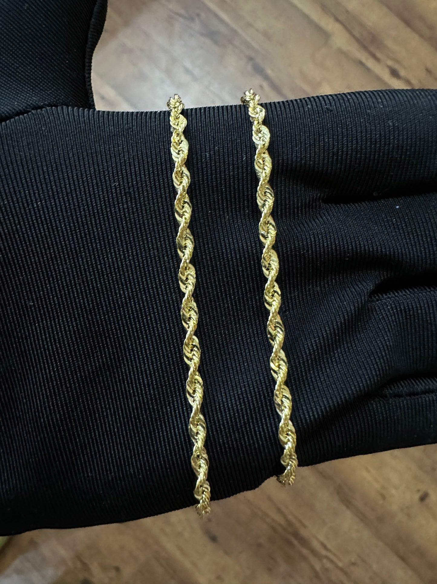 Diamond Cut Rope Gold Anklets
