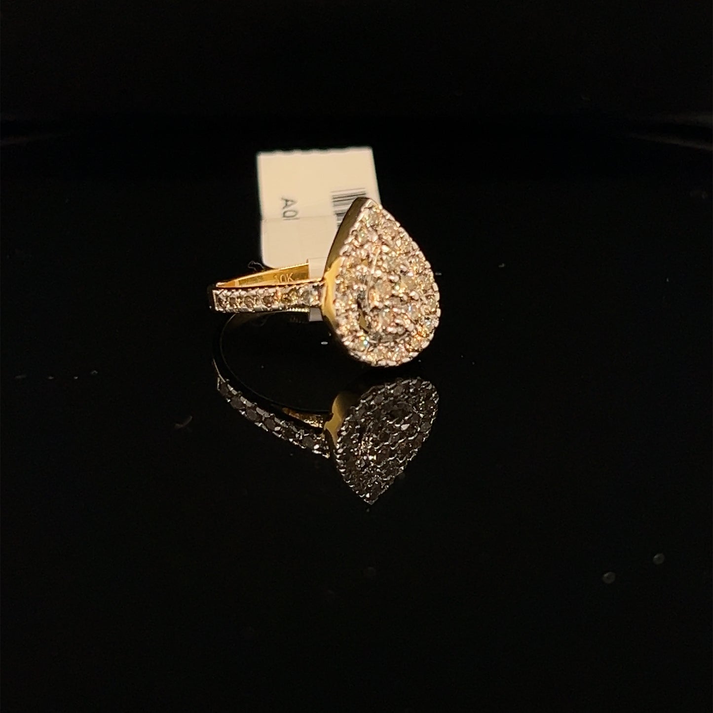 Pear Shaped women's diamond ring- LR0420