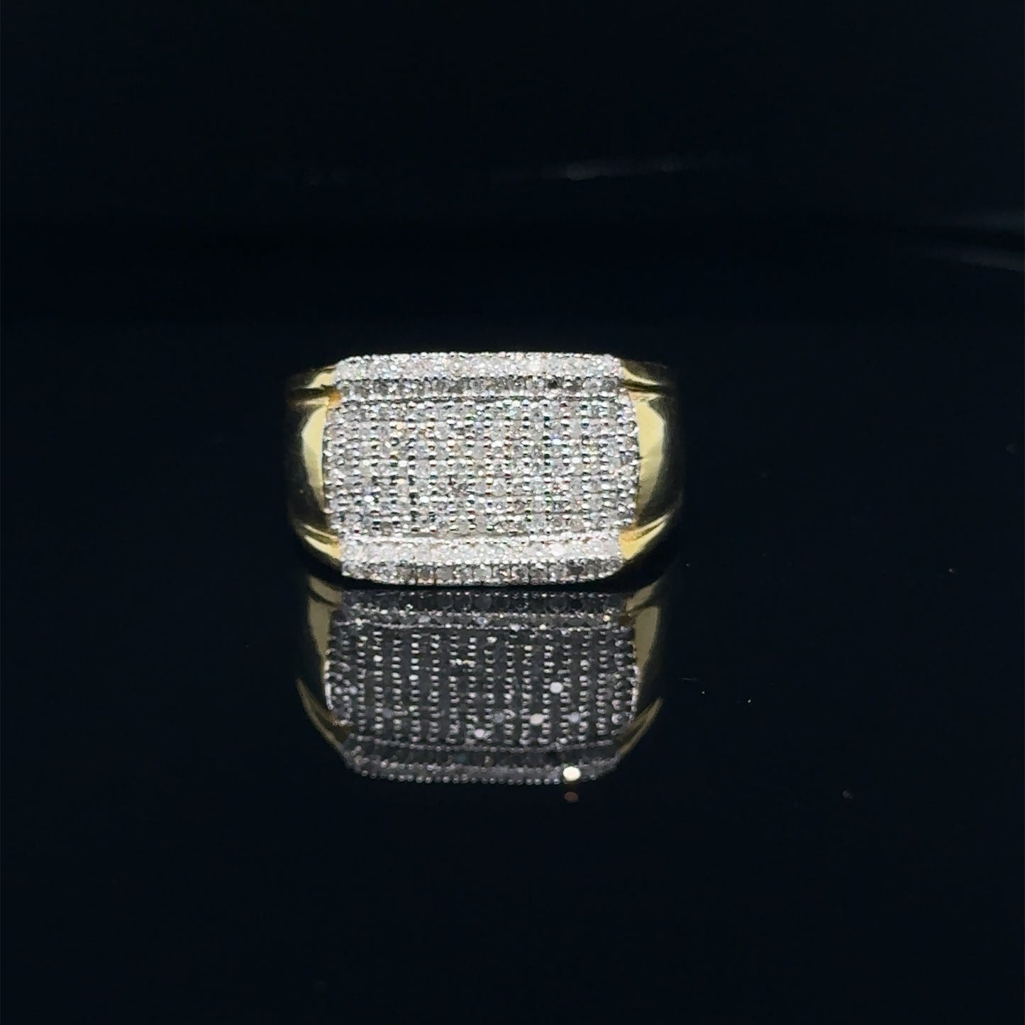 Square Men Diamond Ring-GR0125