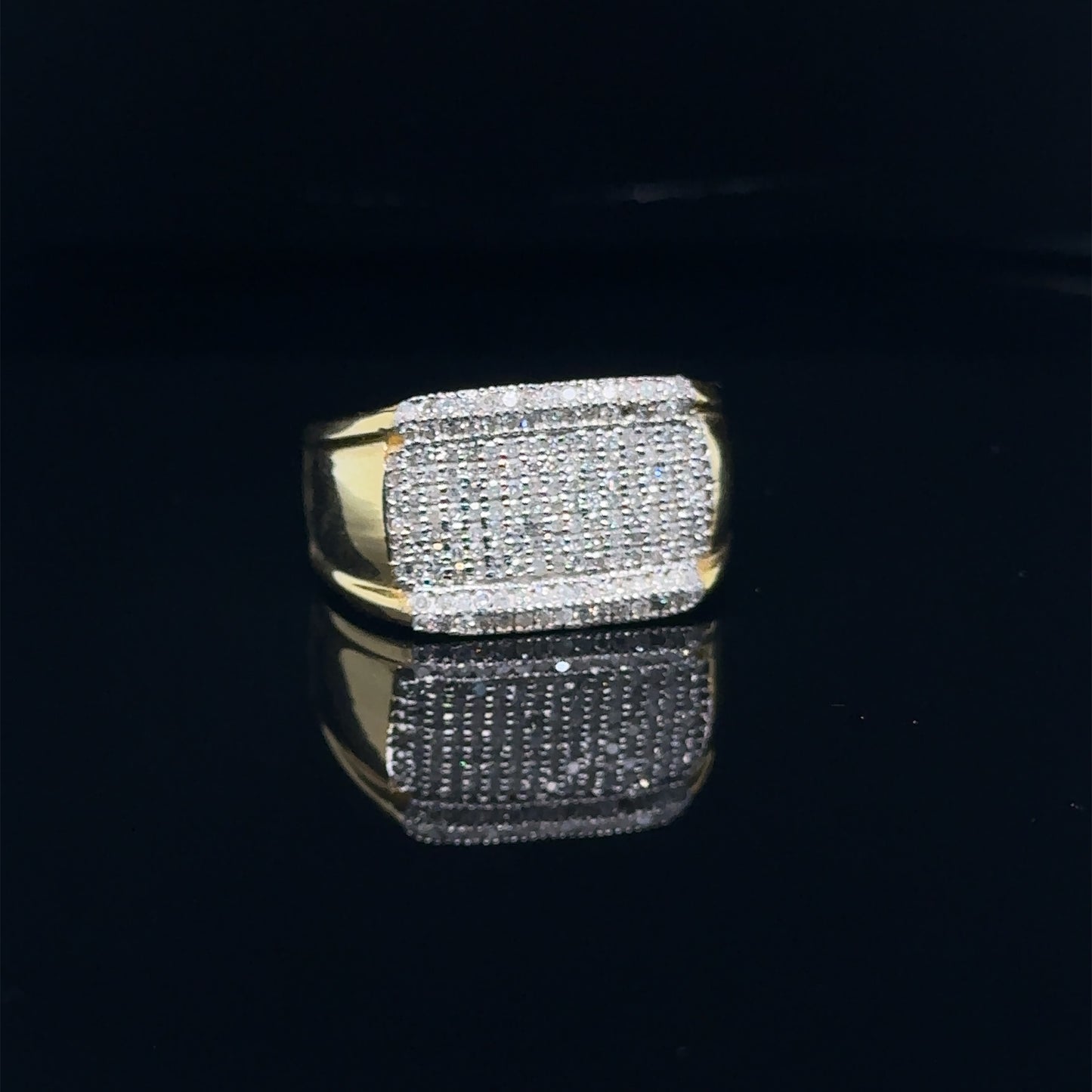 Square Men Diamond Ring-GR0125