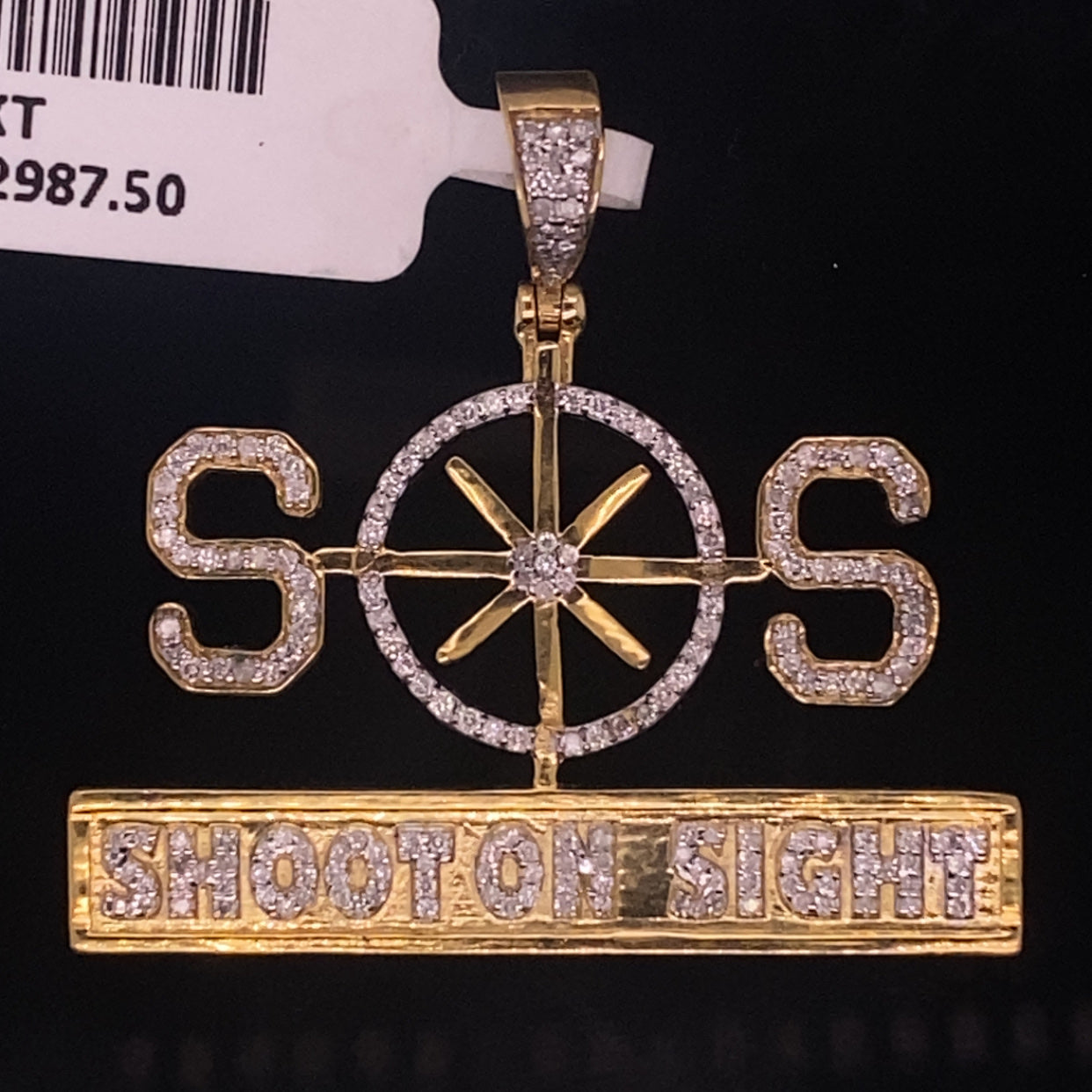 SOS diamond pendent - PD0346