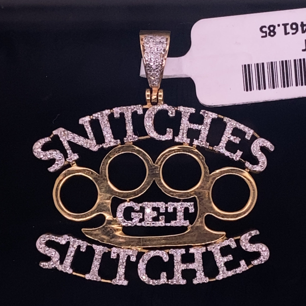 Snitches Get Stitches Diamond Pendant- PD0411