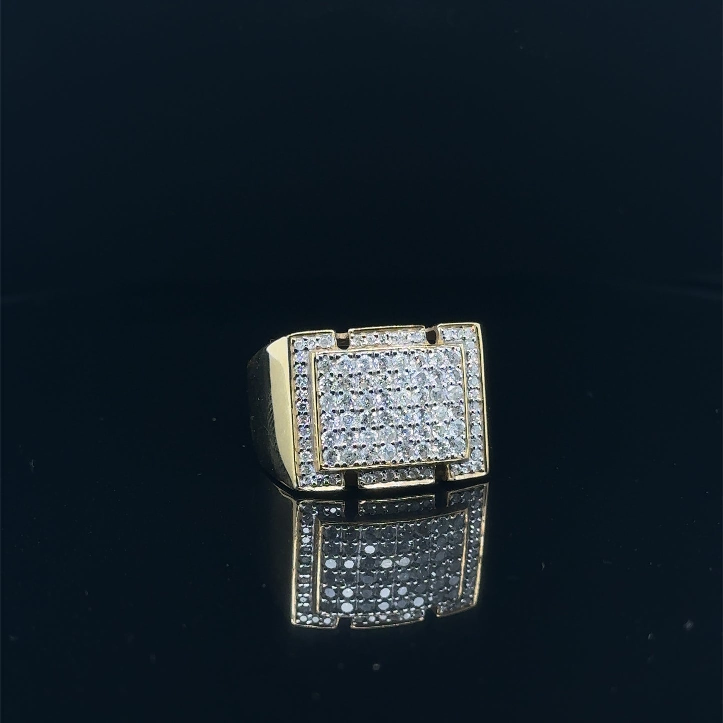Square Men Diamond Ring- GR0300