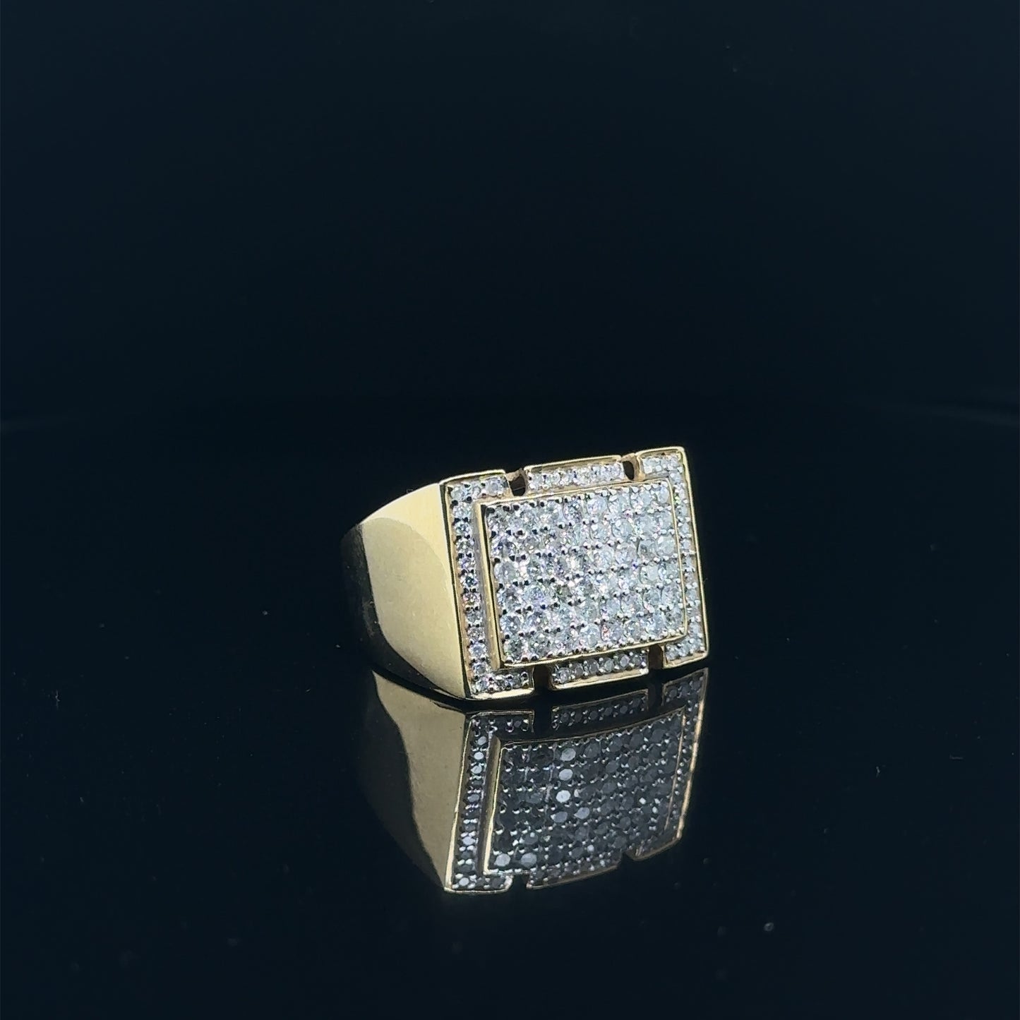 Square Men Diamond Ring- GR0300