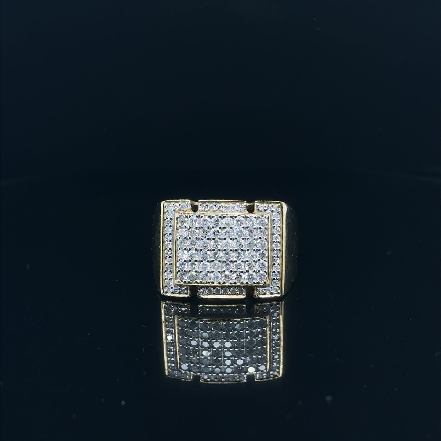 Square Men Diamond Ring- GR0300