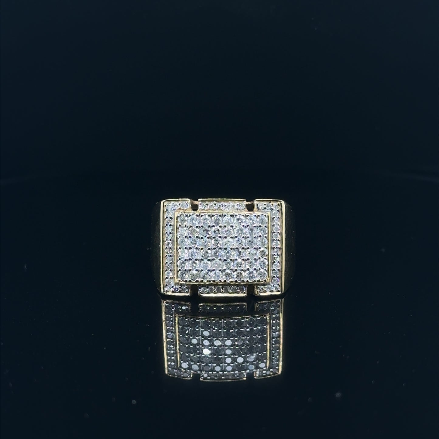 Square Men Diamond Ring- GR0300