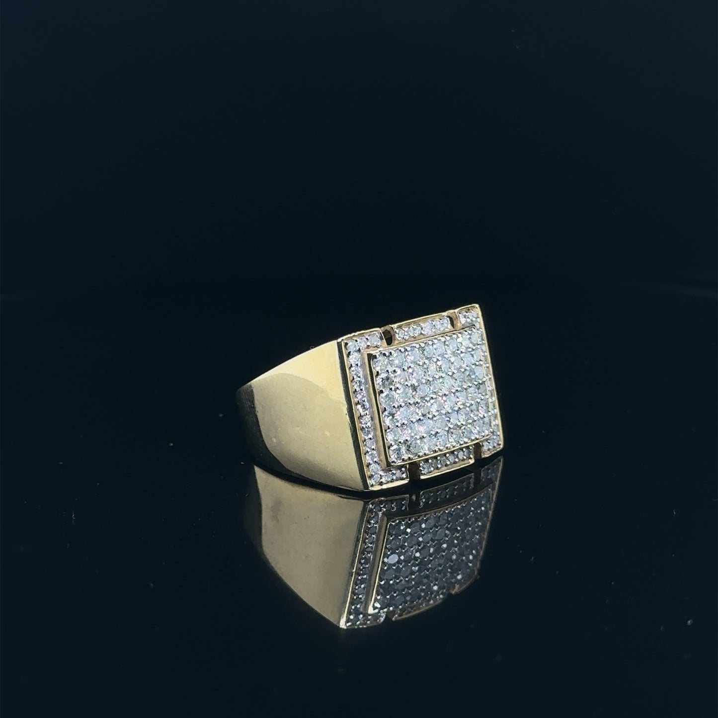 Square Men Diamond Ring- GR0300
