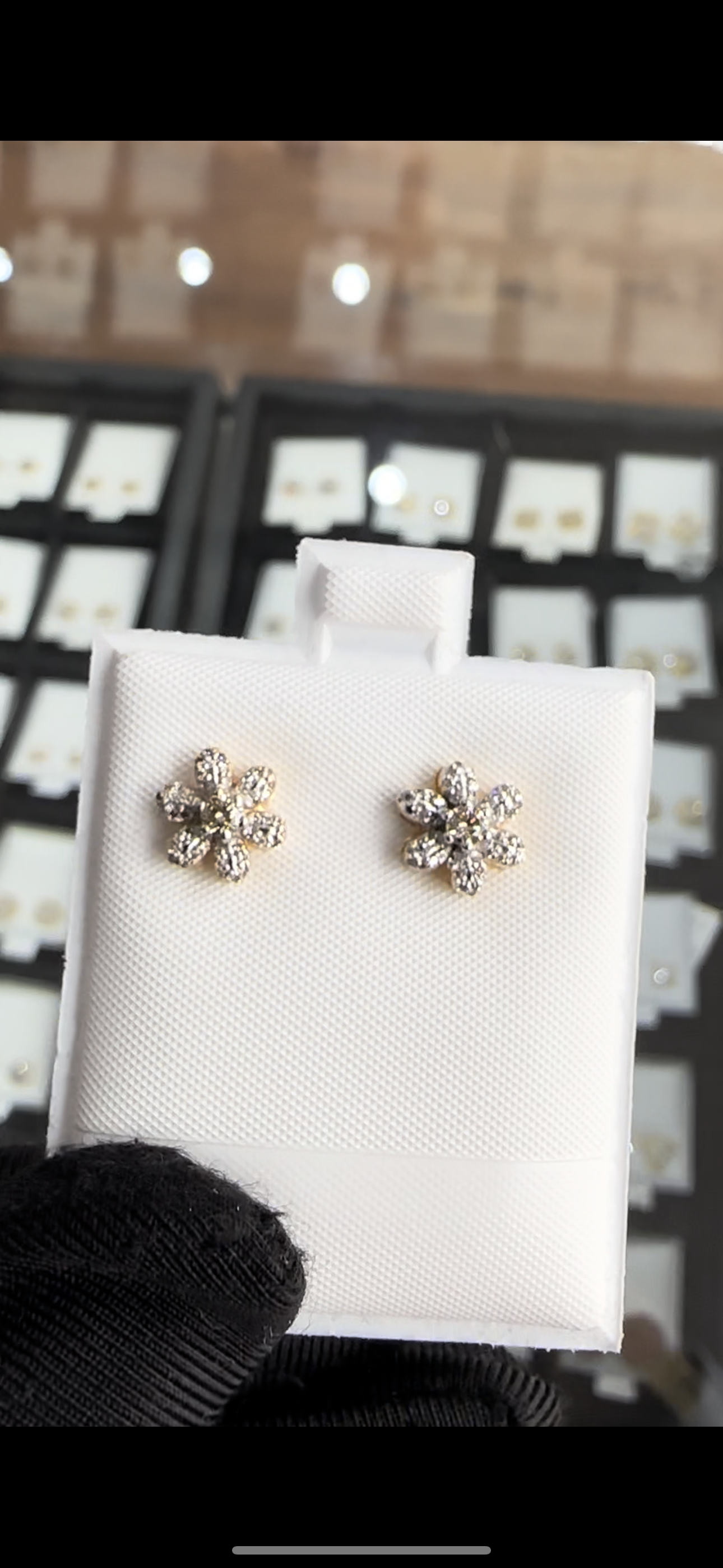 Diamond Flower Earrings