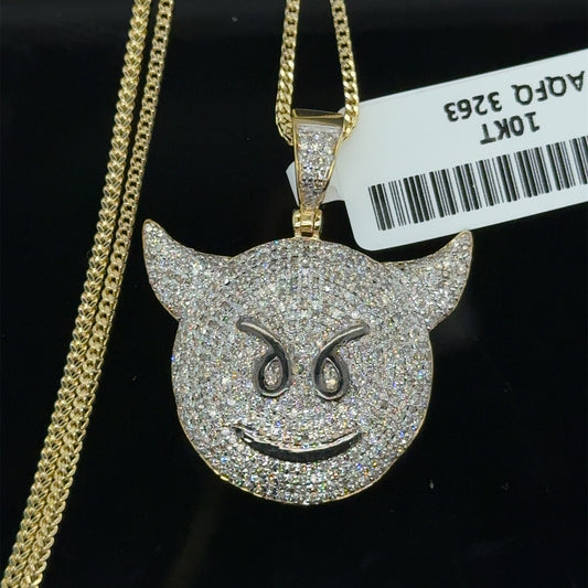 Devil Emoji Pendent and Chain Combo- PD0266