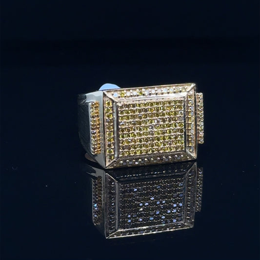 Yellow Square Diamond Ring