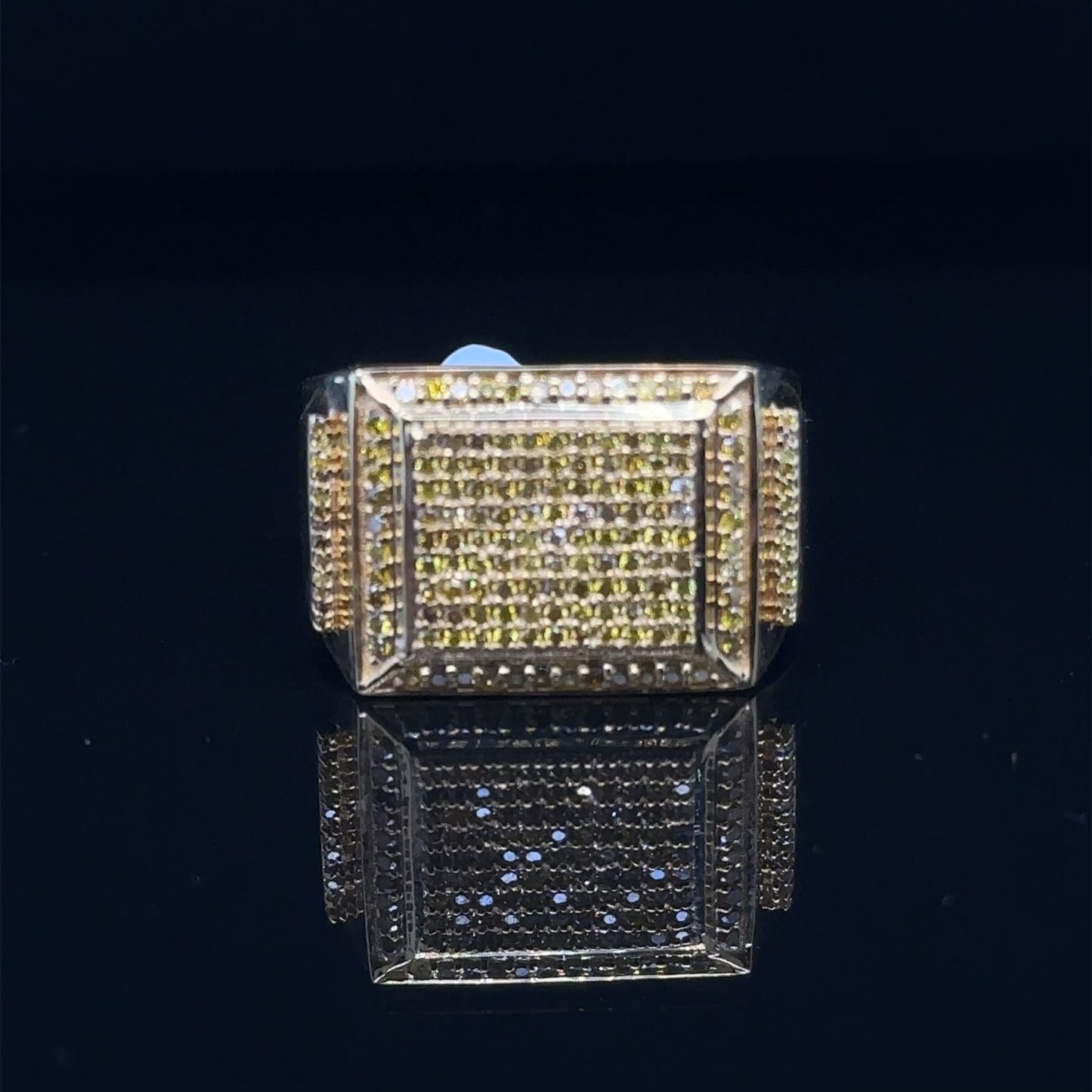 Yellow Square Diamond Ring