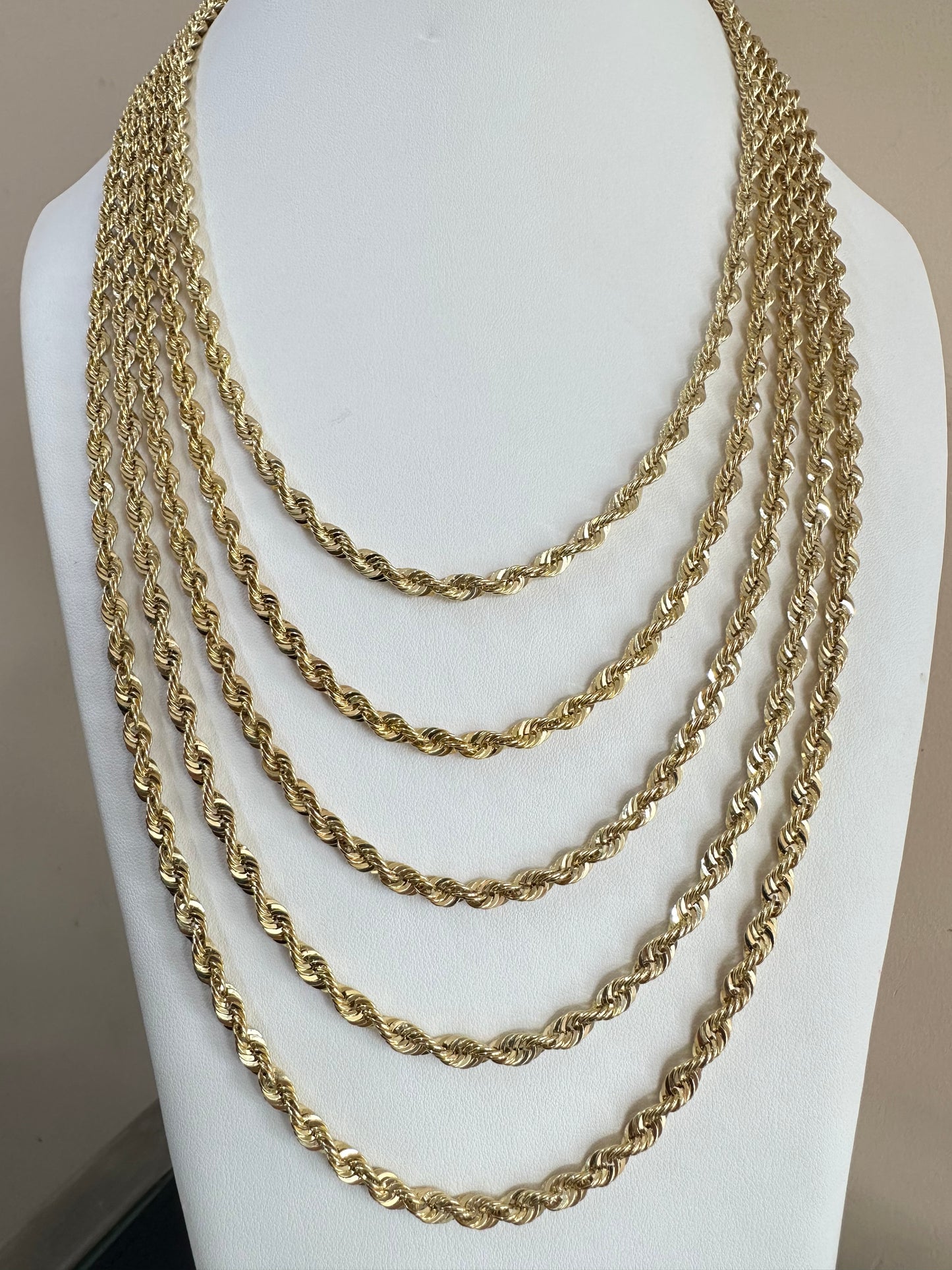 Diamond Cut Rope Chains 4.5mm