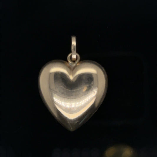 3D Heart Gold Pendent