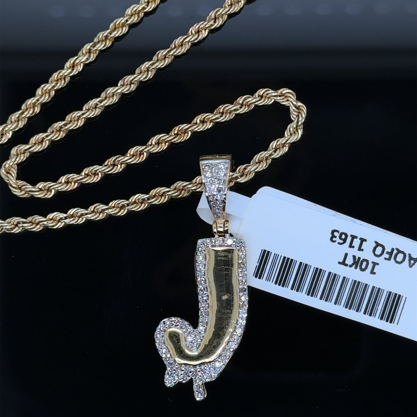 J pendent and chain Combo