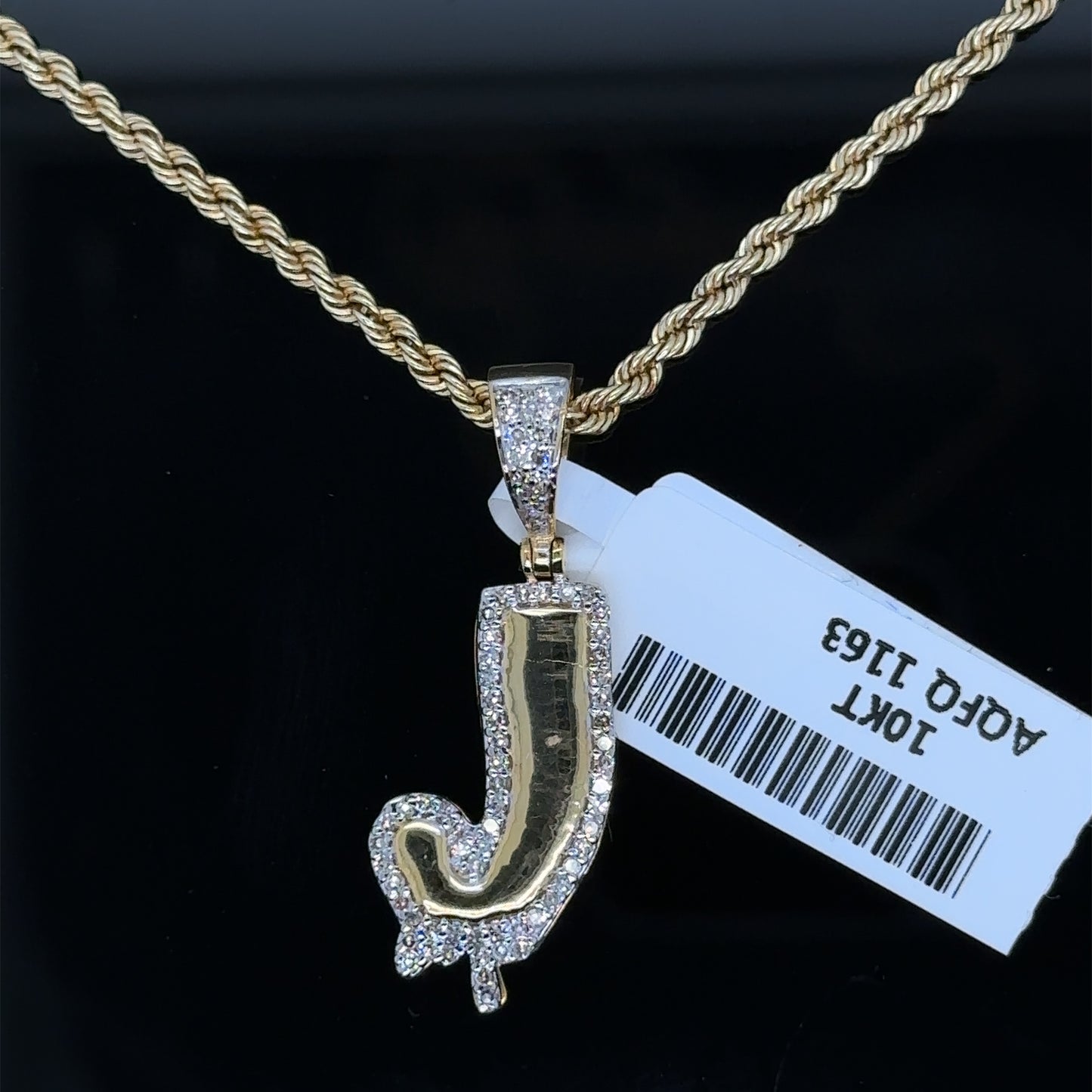 J pendent and chain Combo