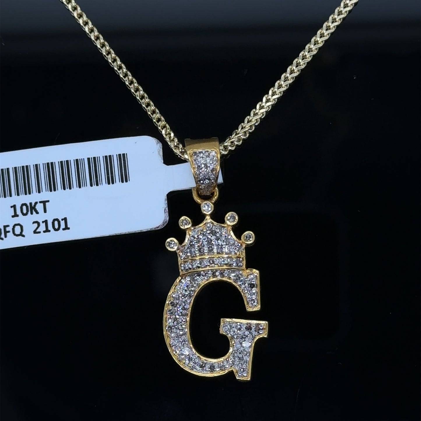 G with a Crown pendent and chain Combo