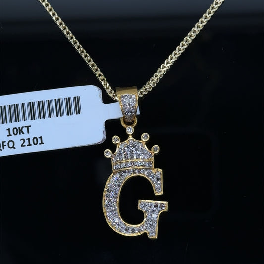 G with a Crown pendent and chain Combo