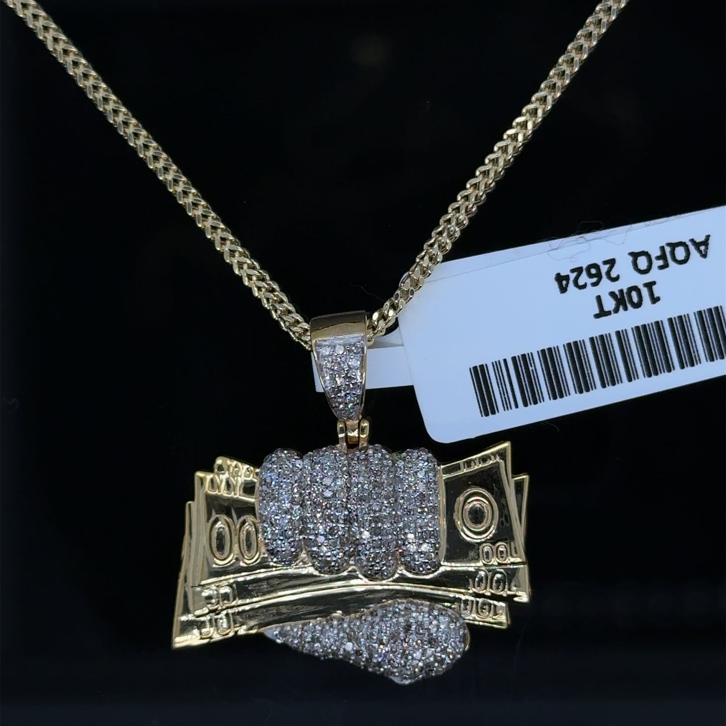 Money hand pendent and chain Combo