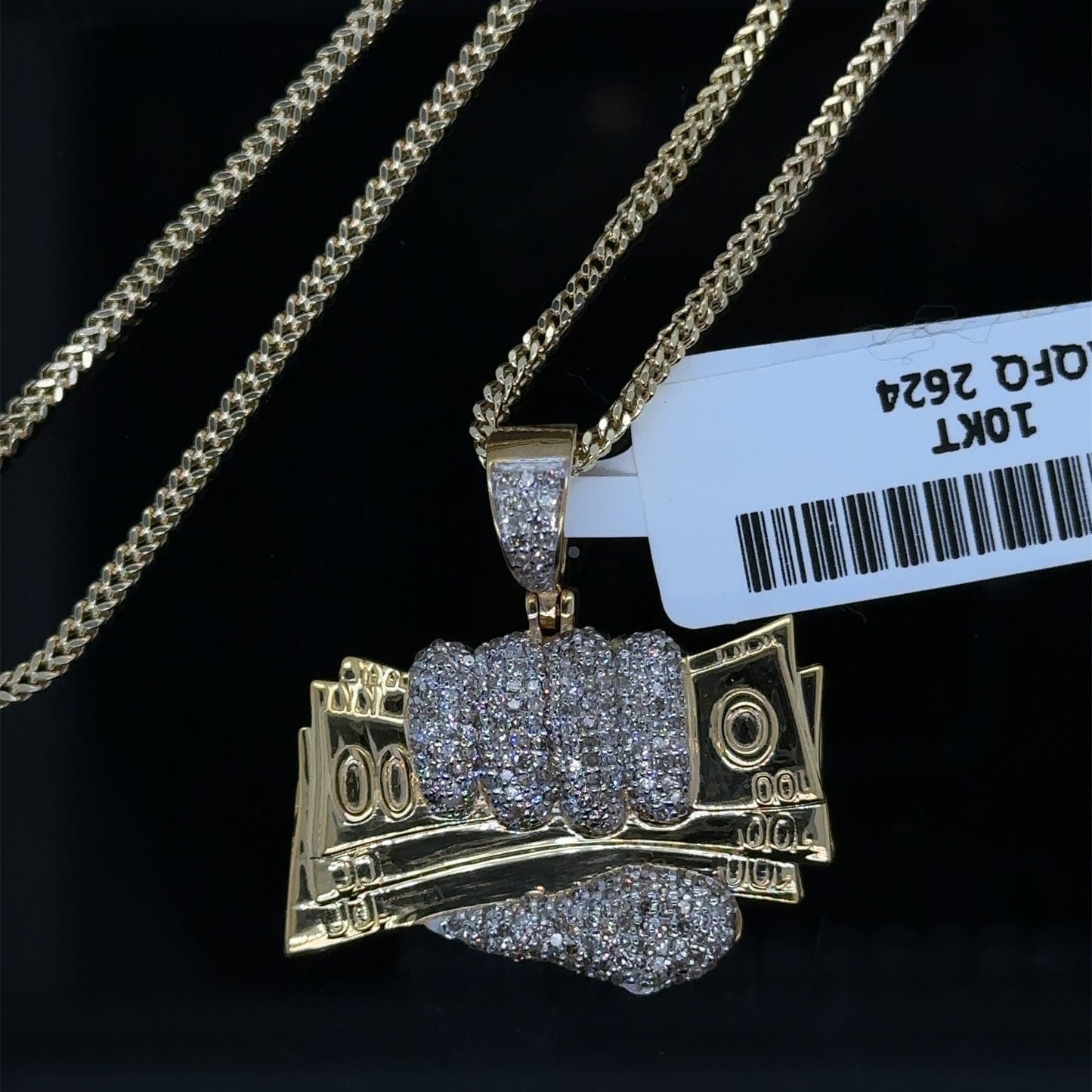 Money hand pendent and chain Combo