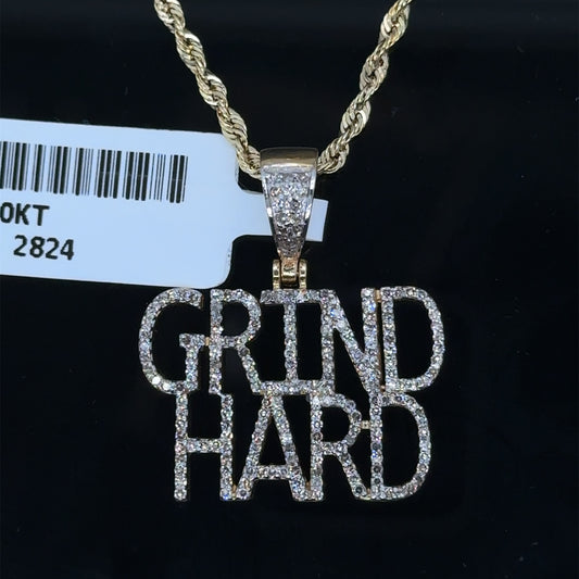 Grind Hard pendent and chain Combo