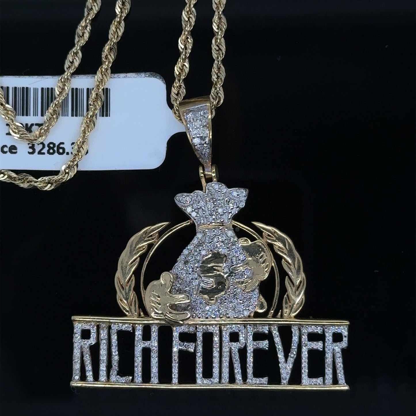 Rich Forever pendent and chain Combo