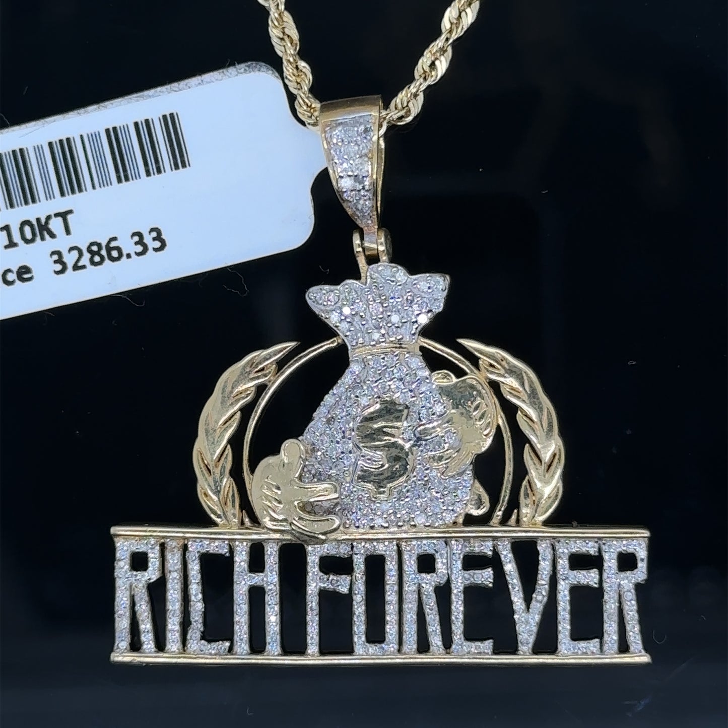 Rich Forever pendent and chain Combo