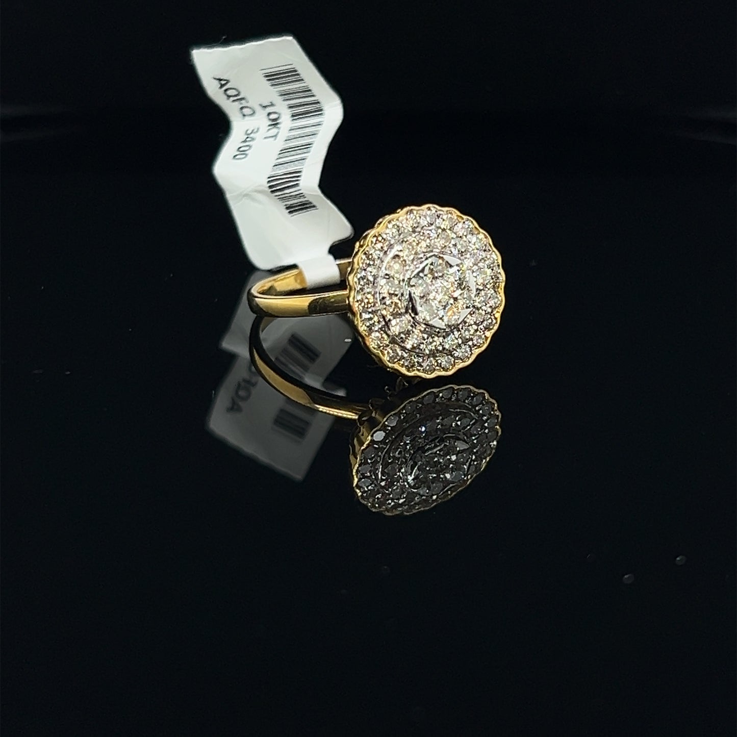 Circle Yellow Diamond Ring- LR0204